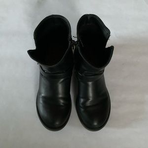 Preowned Girls Youth Black Ankle Boots Size 1